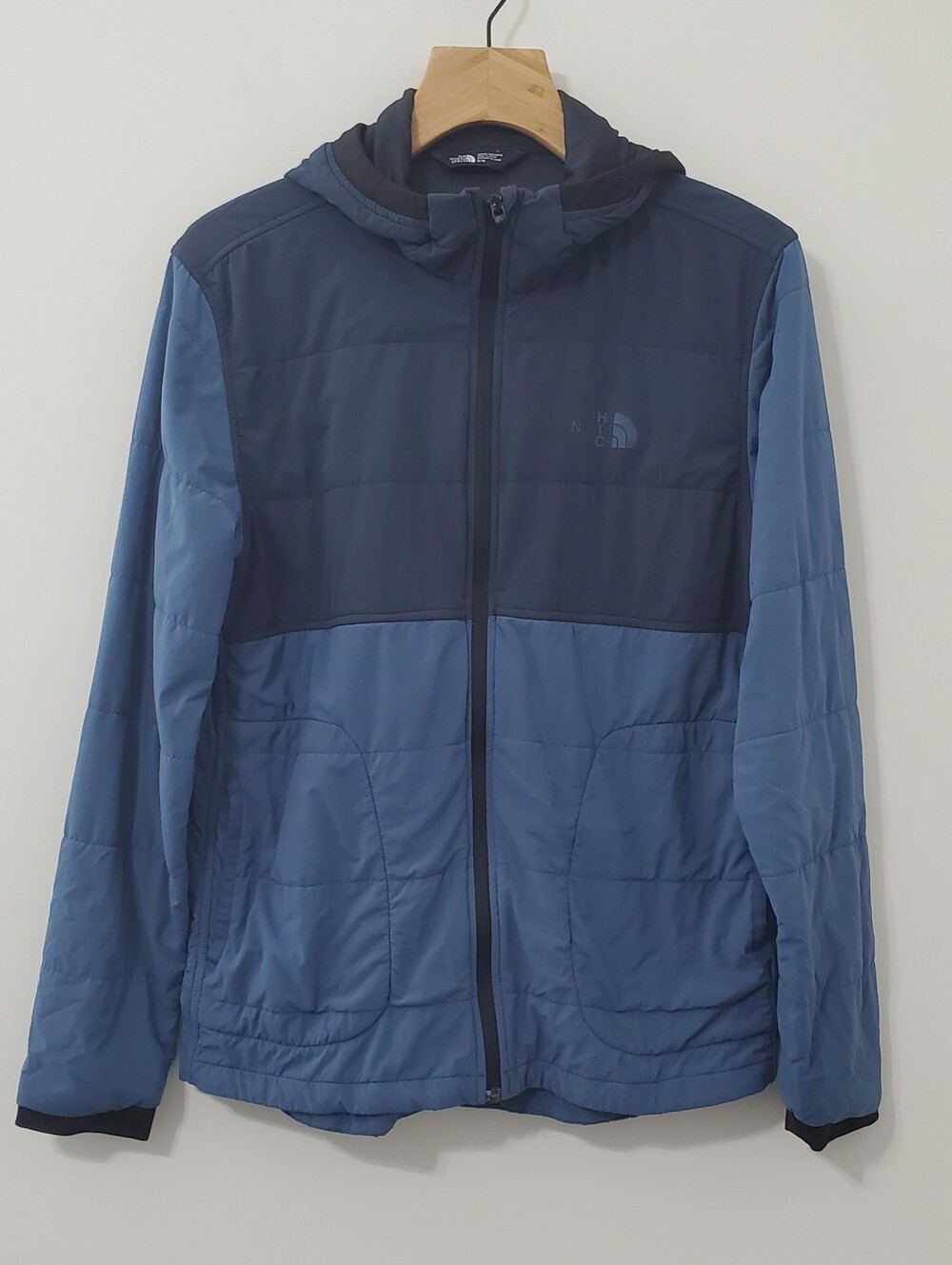 The North Face Mens Mountain Sweatshirt Full Zip Hood Jacket Blue Size Medium